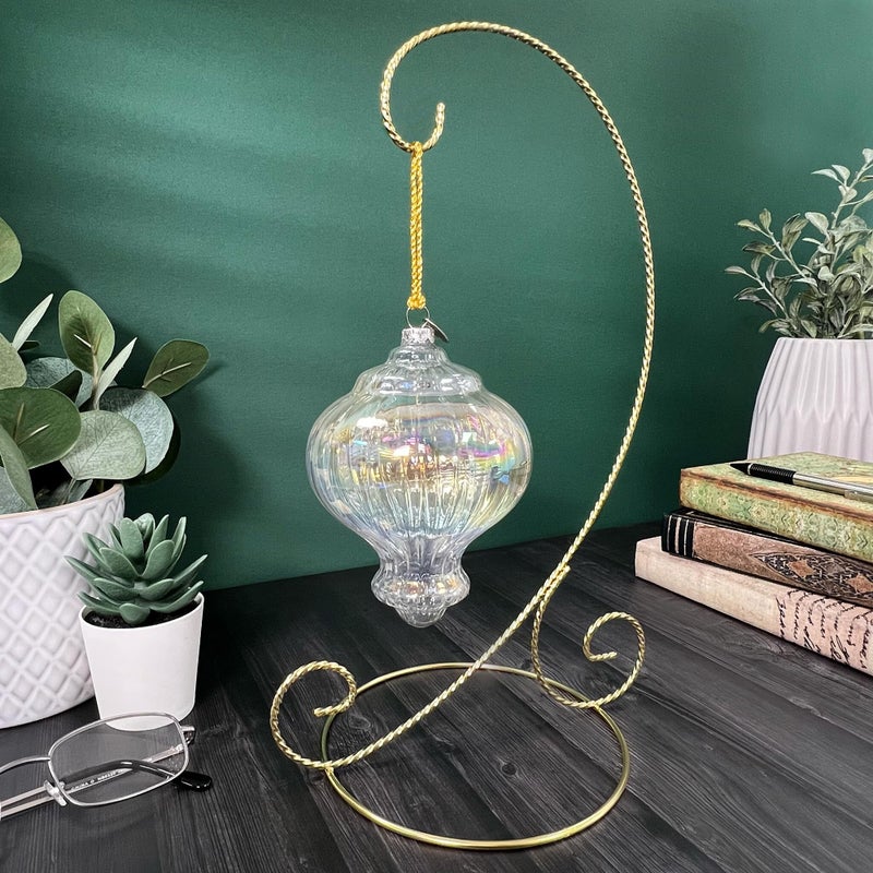 Bard's Twisted Gold-toned Ornament Stand, Large, 12.25" H x 5.5" W x 7.5" D - Image 3